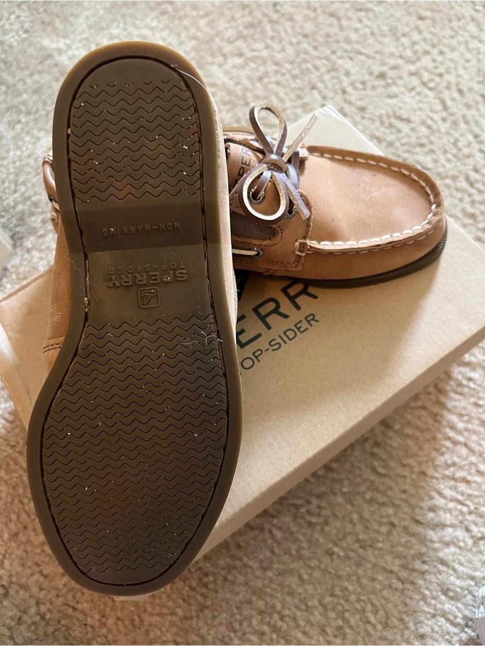 Sperry Brown Cardboard Shoe Box with Navy Logo